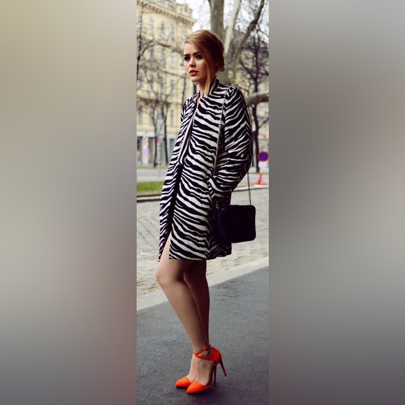 ZARA ZEBRA PRINT COAT - Picture 4 of 9